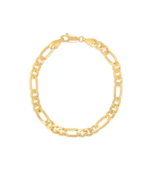 10k Gold Figaro Link Chain Bracelet