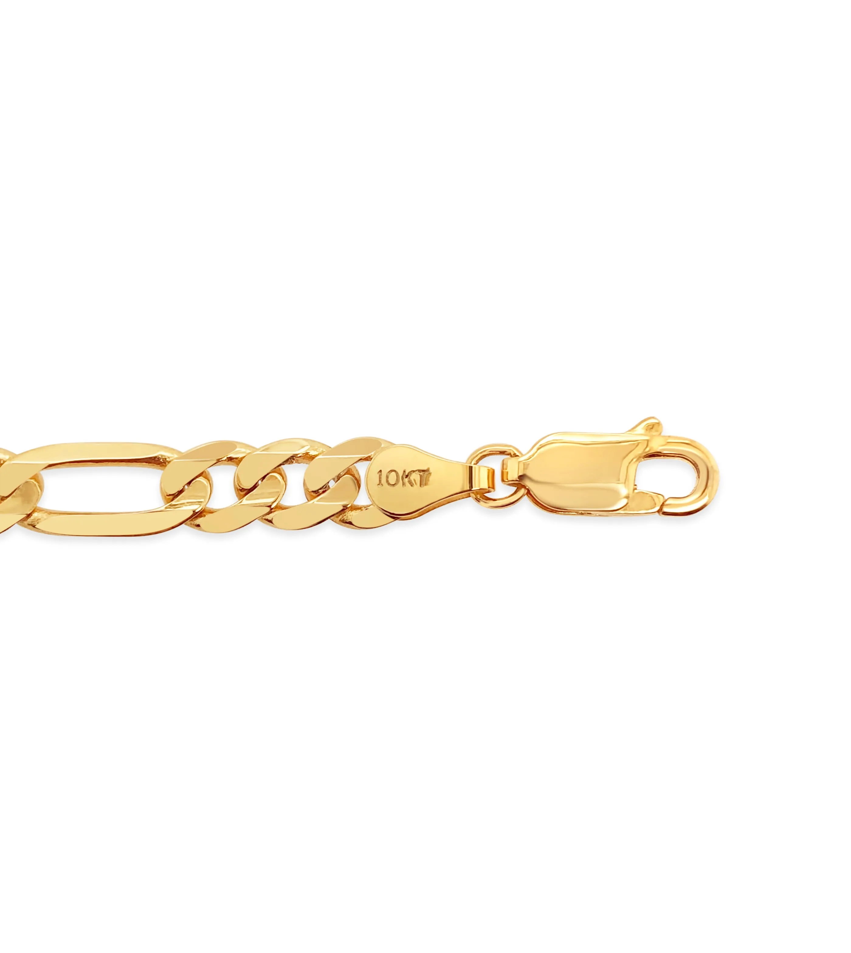 10k Gold Figaro Link Chain Bracelet