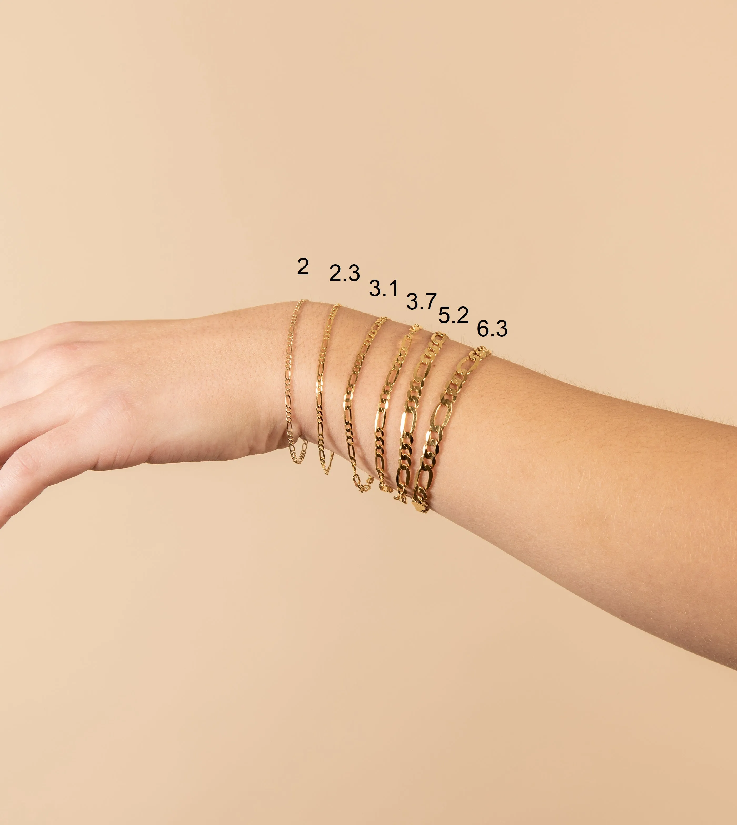 10k Gold Figaro Link Chain Bracelet