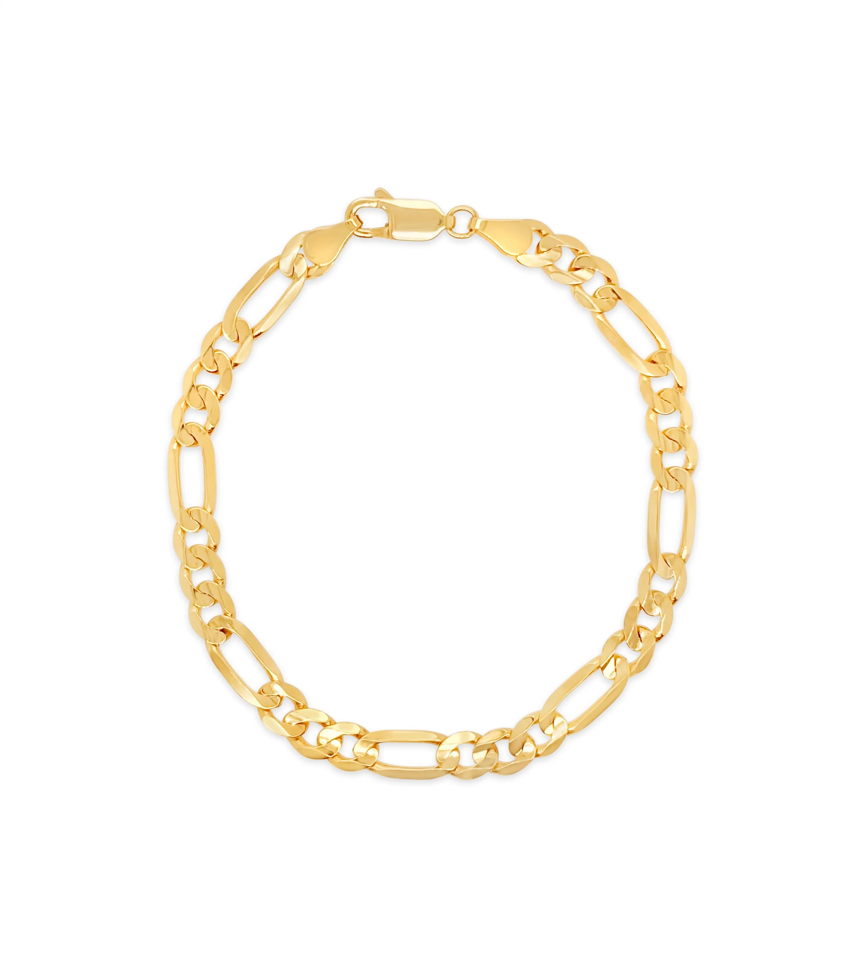 10k Gold Figaro Link Chain Bracelet