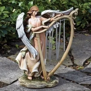 13.25"H Angel W/chimes Garden Statue