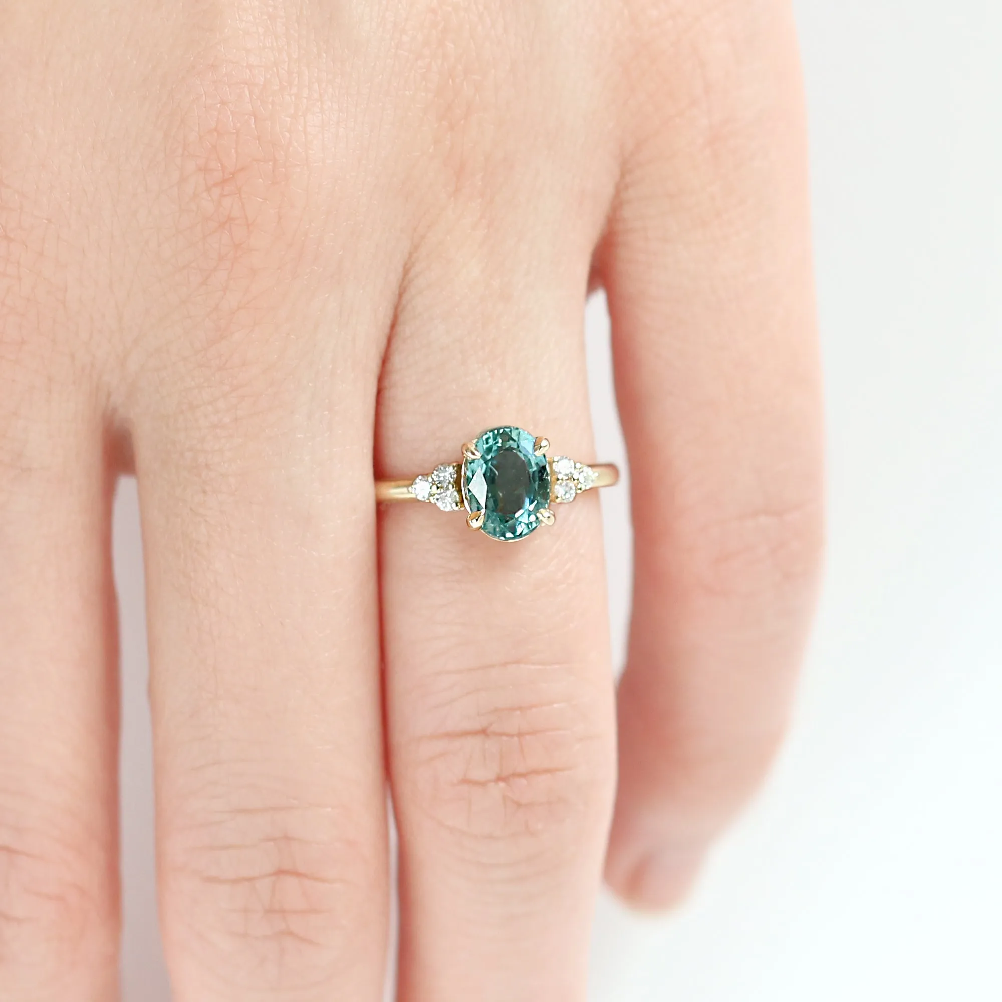 1.4ct.Oval Montana Teal Sapphire Sienna Ring