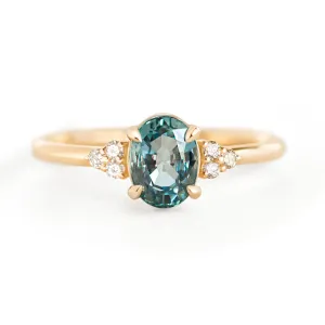 1.4ct.Oval Montana Teal Sapphire Sienna Ring