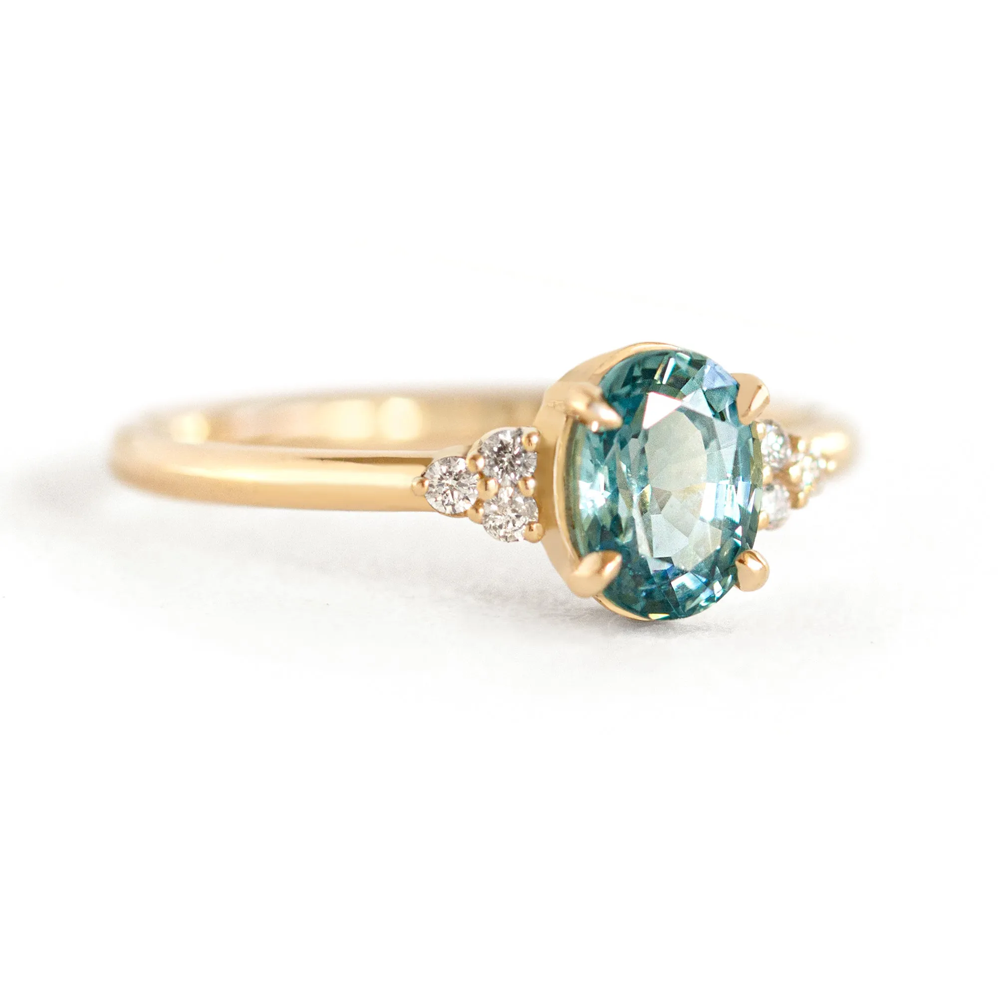 1.4ct.Oval Montana Teal Sapphire Sienna Ring