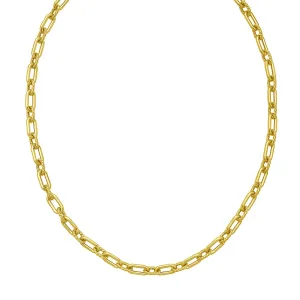 14K Medium Alternating Paperclip Necklace