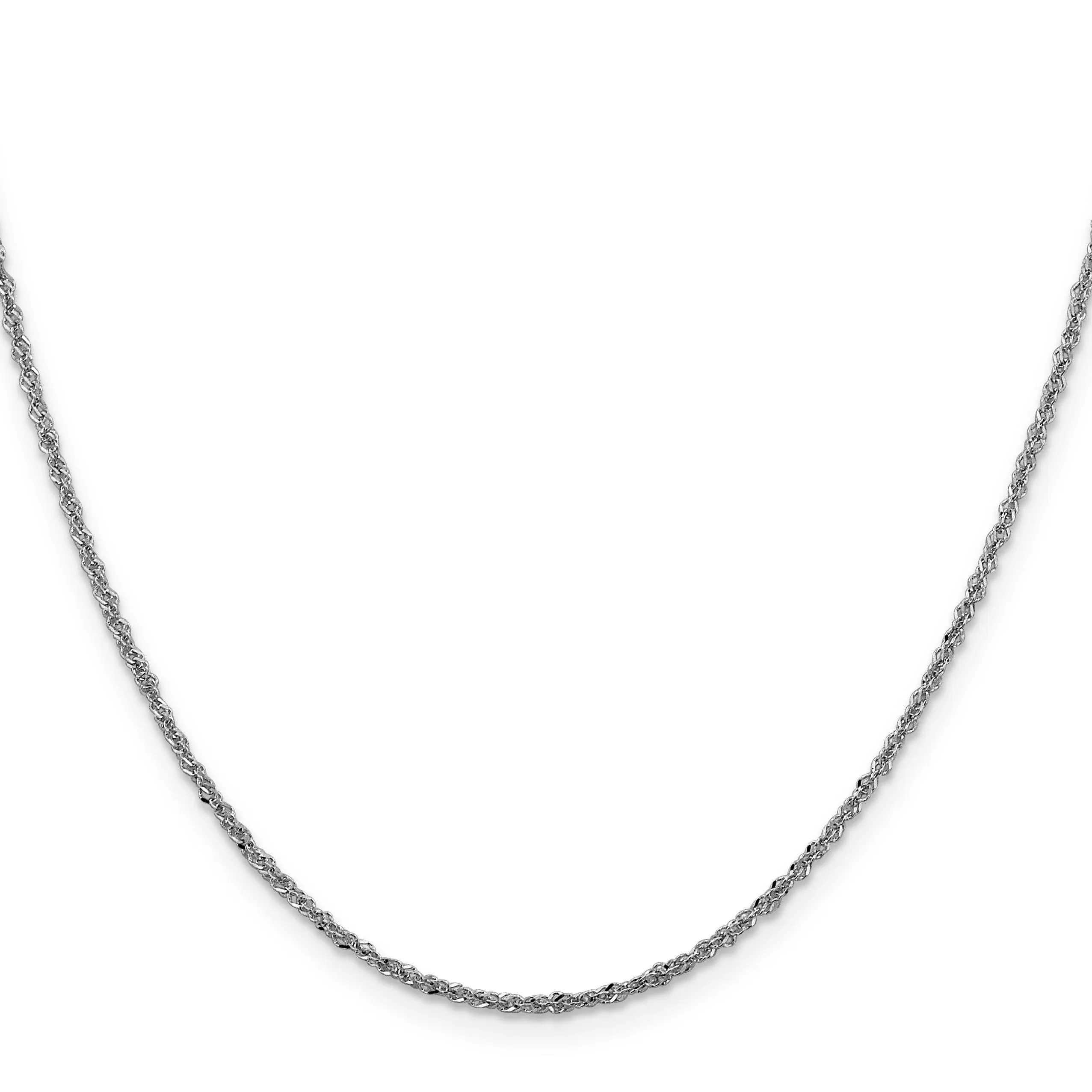 14K White Gold 1.6 mm Sparkle Singapore Chain