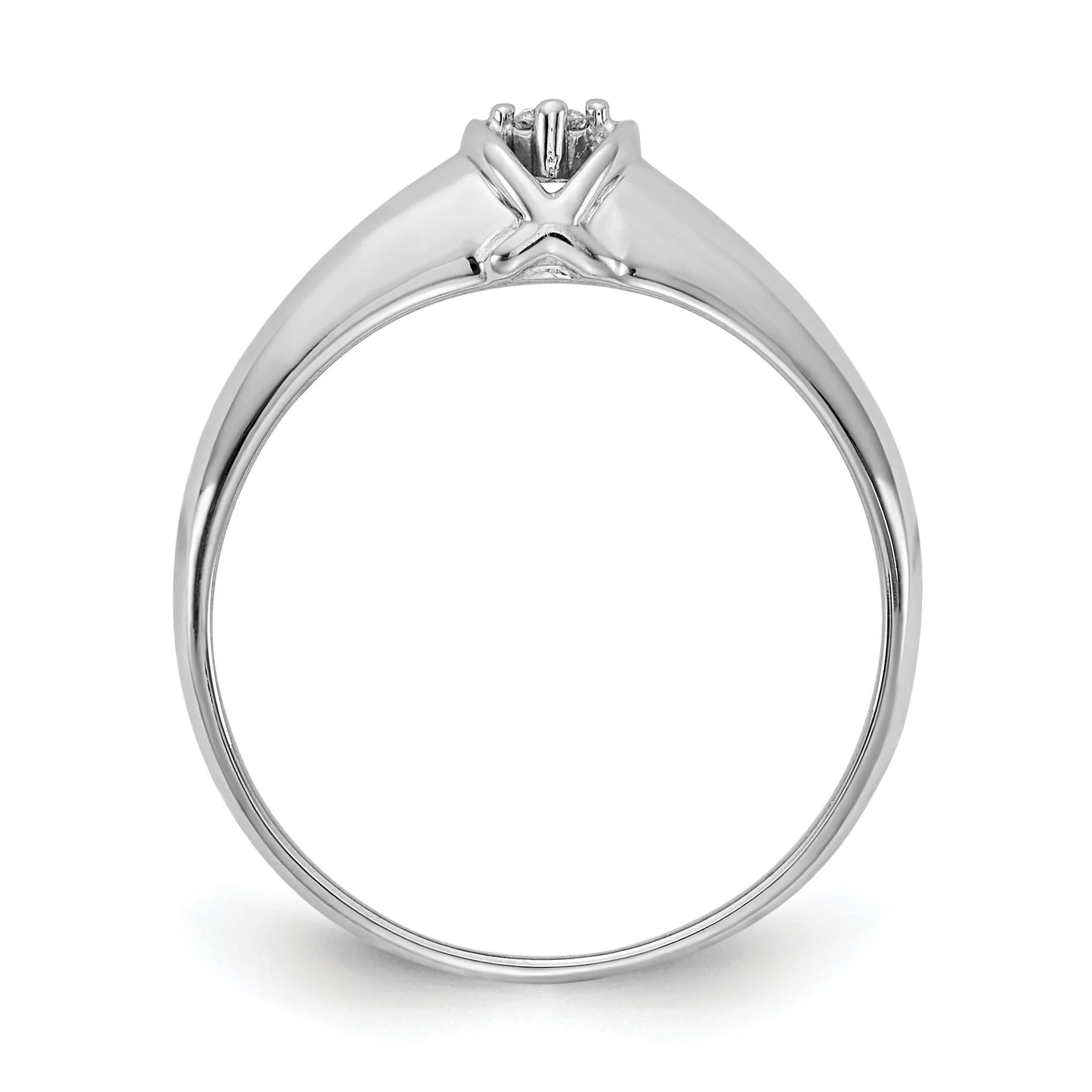14k White Gold Polished Diamond Ring