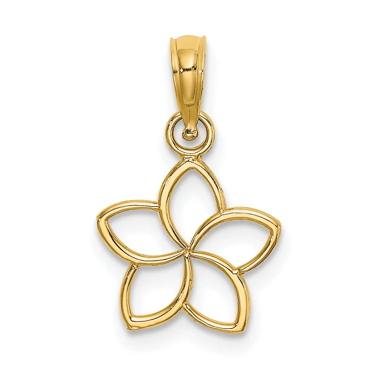 14k Yellow Gold Polished Finish Cut Out Flower Pendant