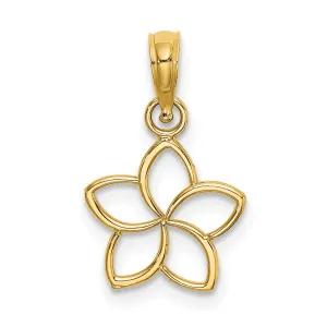 14k Yellow Gold Polished Finish Cut Out Flower Pendant