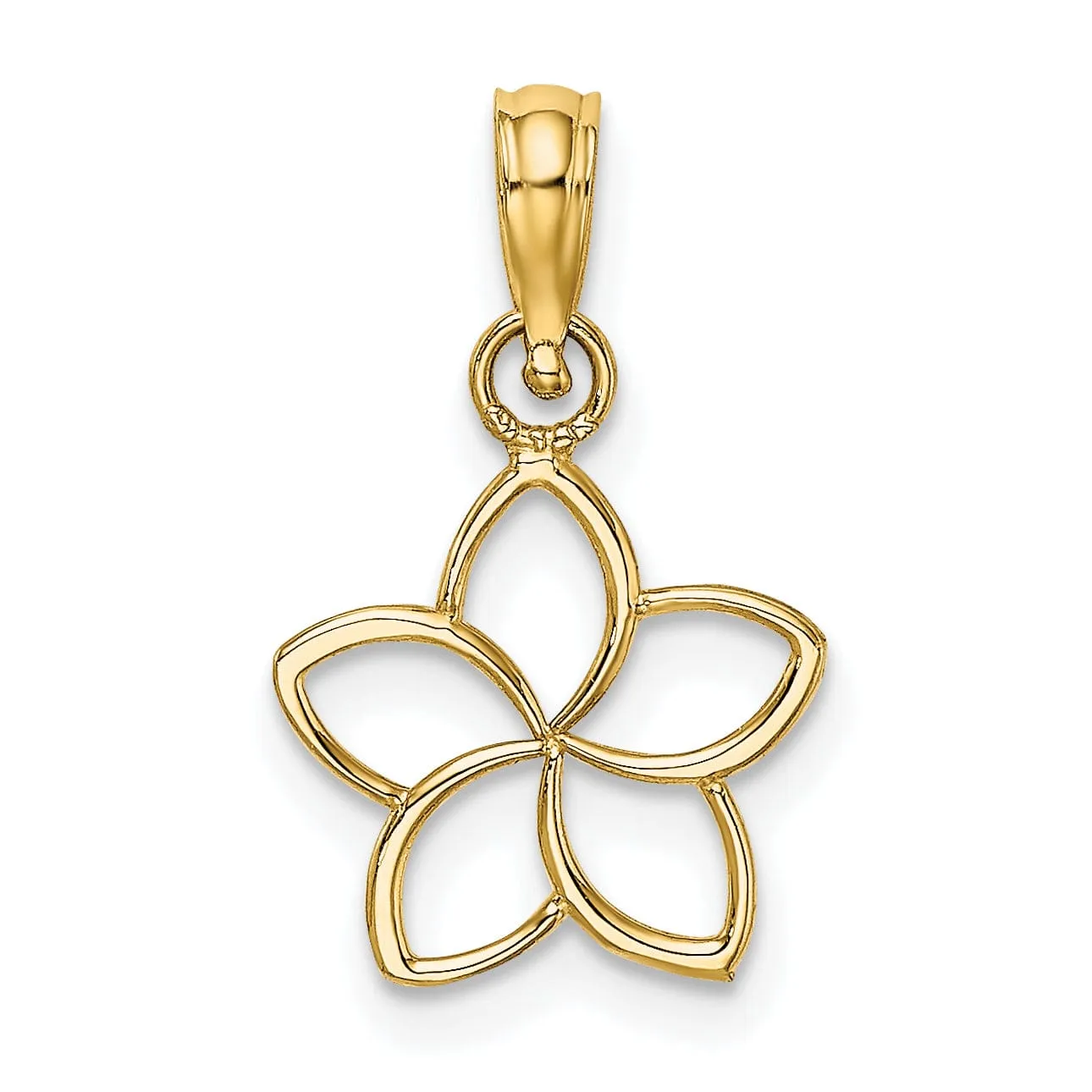 14k Yellow Gold Polished Finish Cut Out Flower Pendant