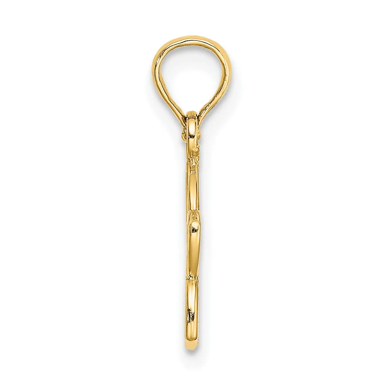 14k Yellow Gold Polished Finish Cut Out Flower Pendant
