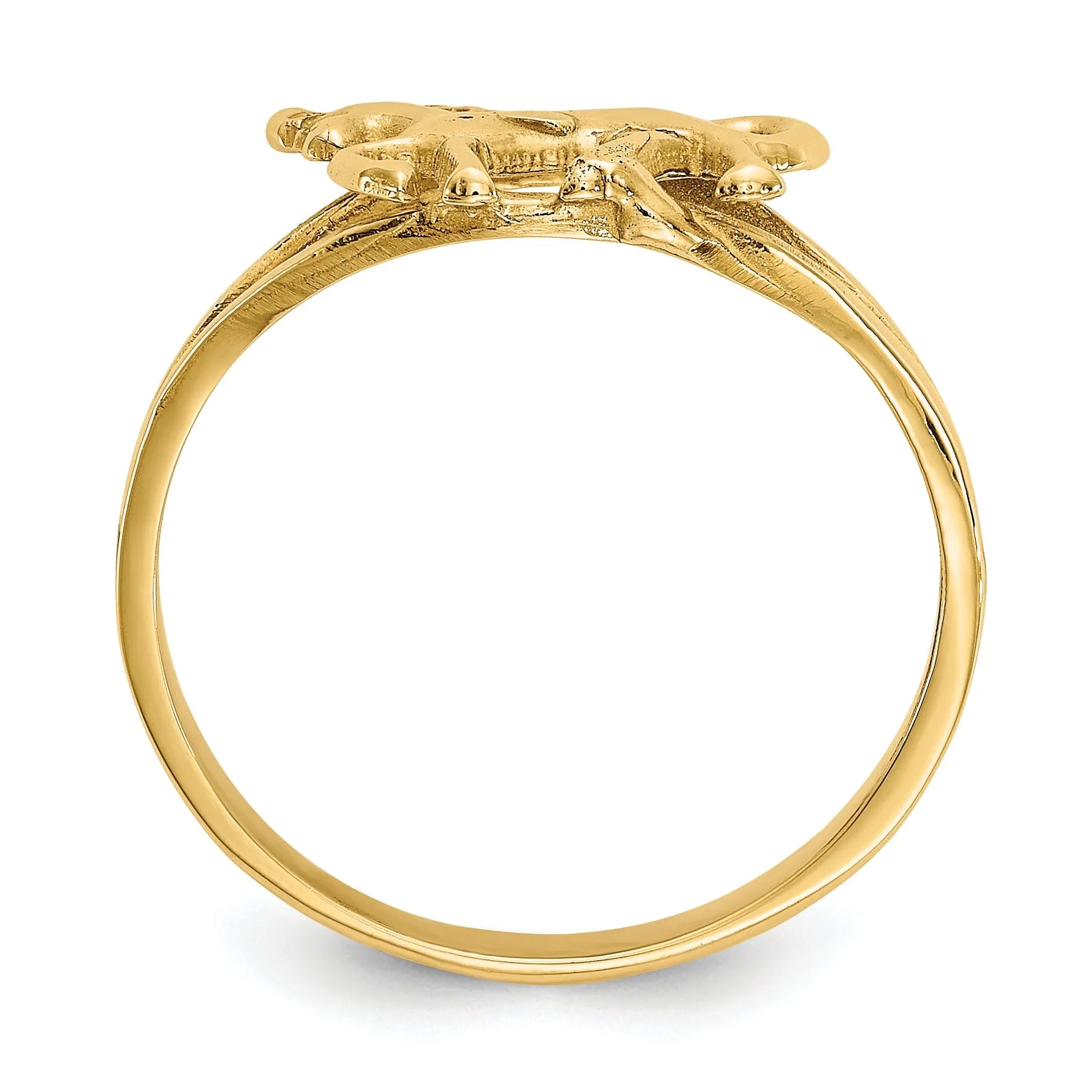 14k Yellow Gold Polished Horse Children's Ring