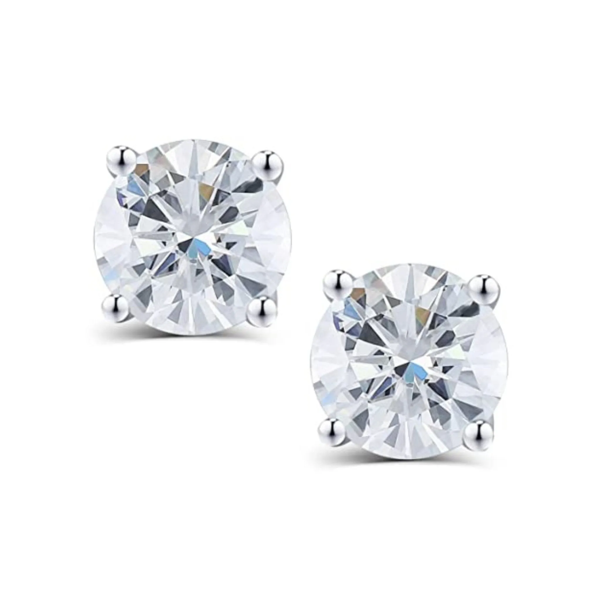 18k White Gold 6.5mm Diamond Earrings