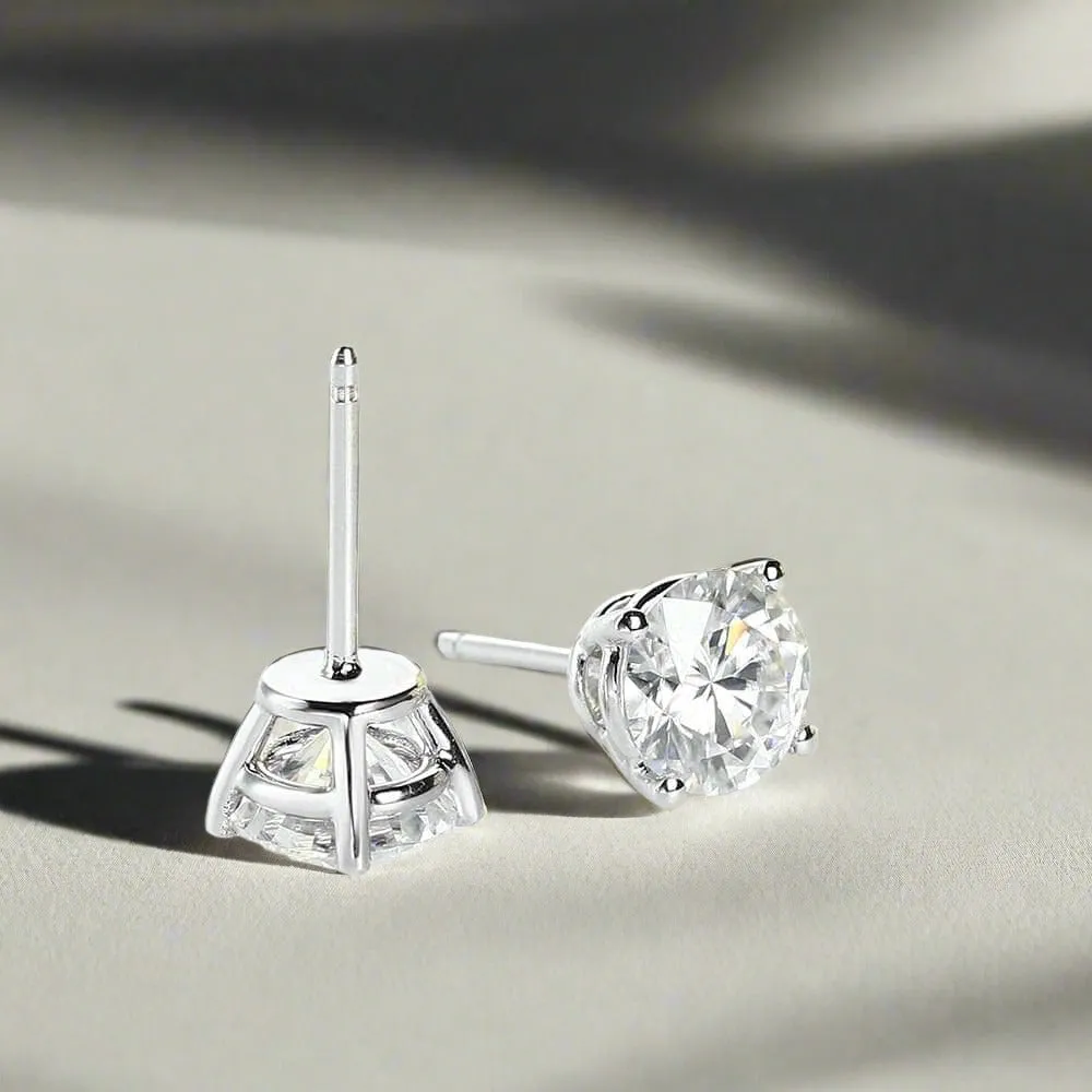 18k White Gold 6.5mm Diamond Earrings