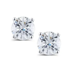 18k White Gold 6.5mm Diamond Earrings