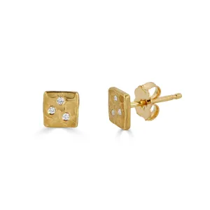 18K Yellow Gold with Diamonds Studs
