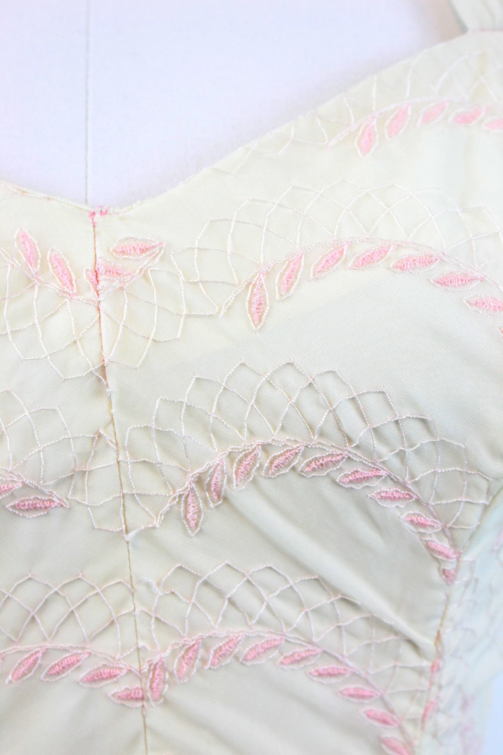 1950s Mitzi Morgan embroidered organza dress xs | new spring