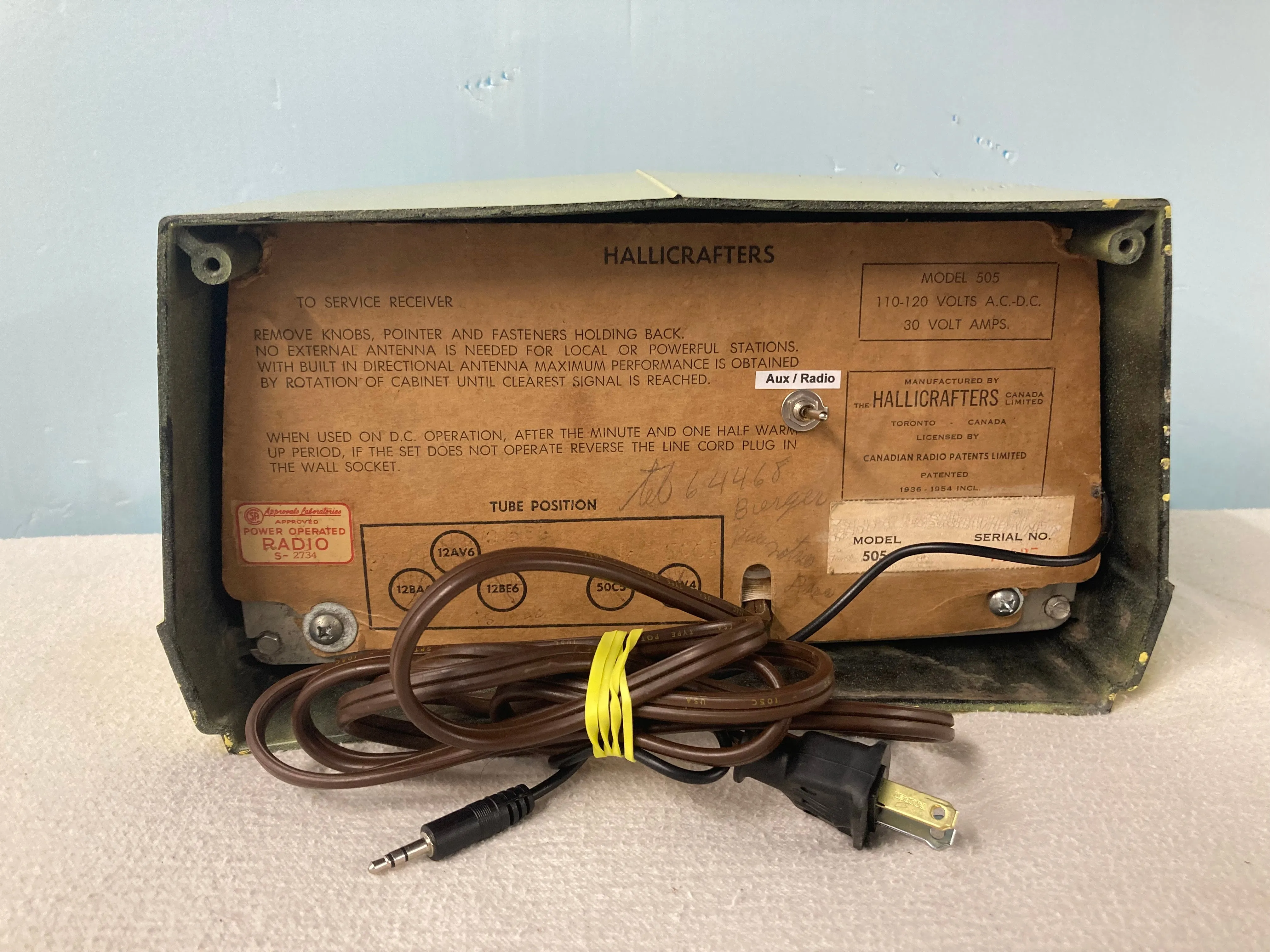 1954 Hallicrafters 505 Tube Radio With Bluetooth & FM Options