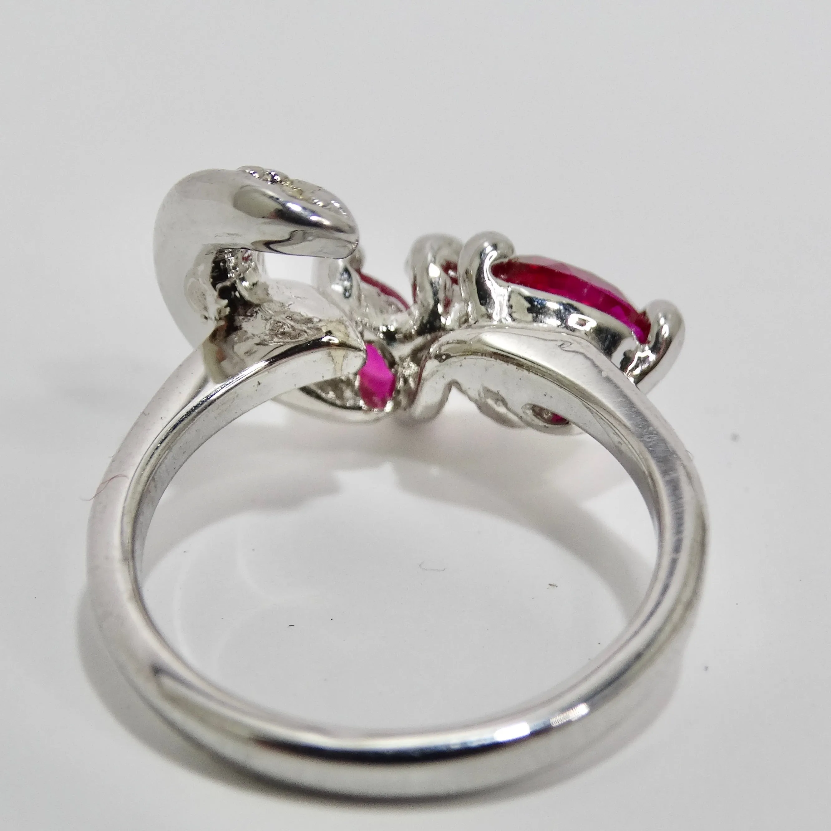 1970 Silver Plated Synthetic Ruby Ring