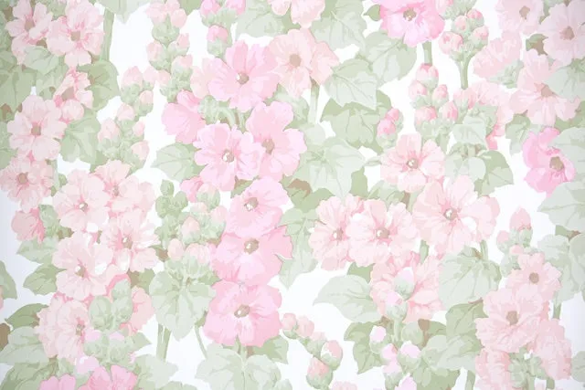 1970s Floral Vintage Wallpaper