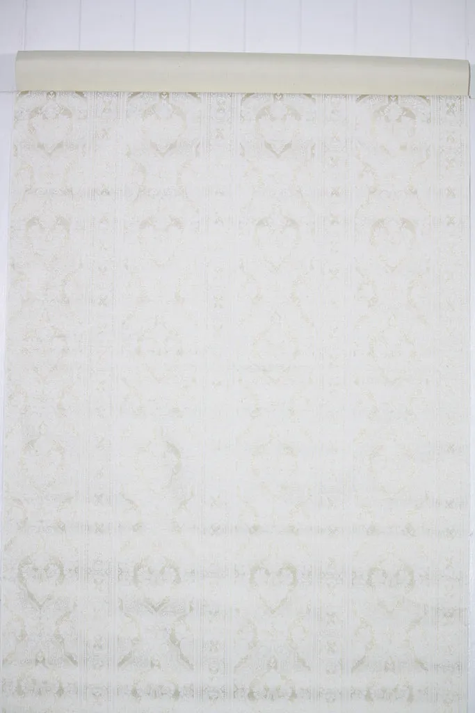 1970s Vinyl Damask Vintage Wallpaper