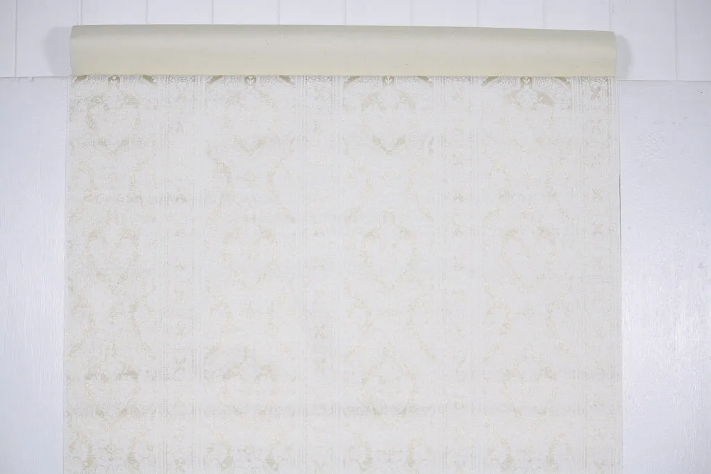 1970s Vinyl Damask Vintage Wallpaper
