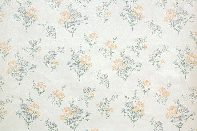 1980s Floral Vintage Wallpaper