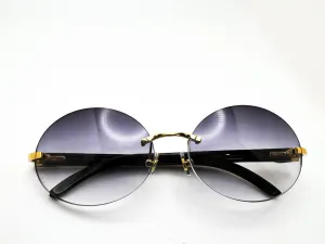 2020 Decor C Gold White Buffs Smoke Grey Oval Lenses