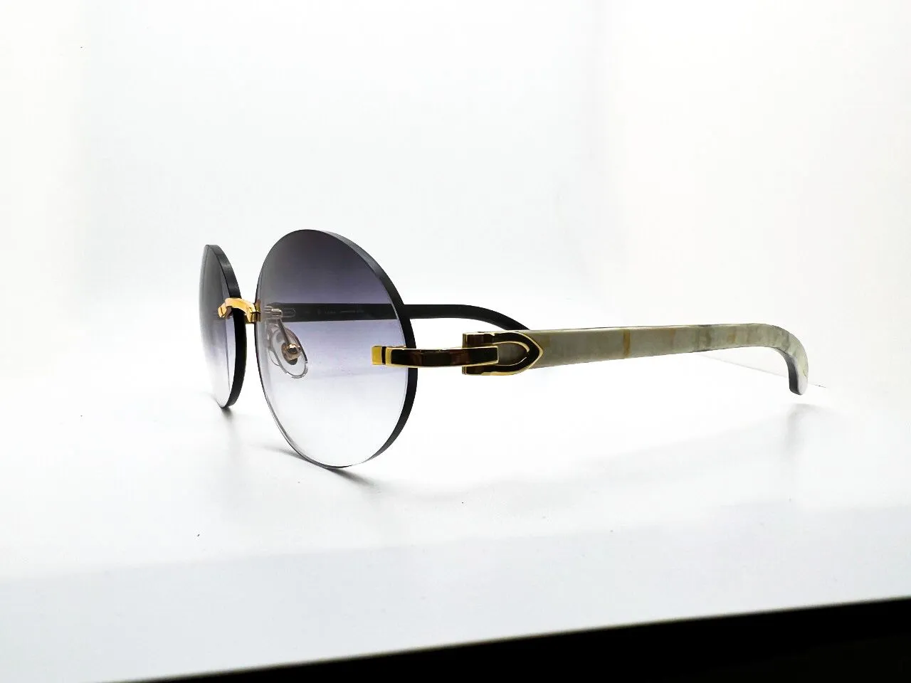 2020 Decor C Gold White Buffs Smoke Grey Oval Lenses