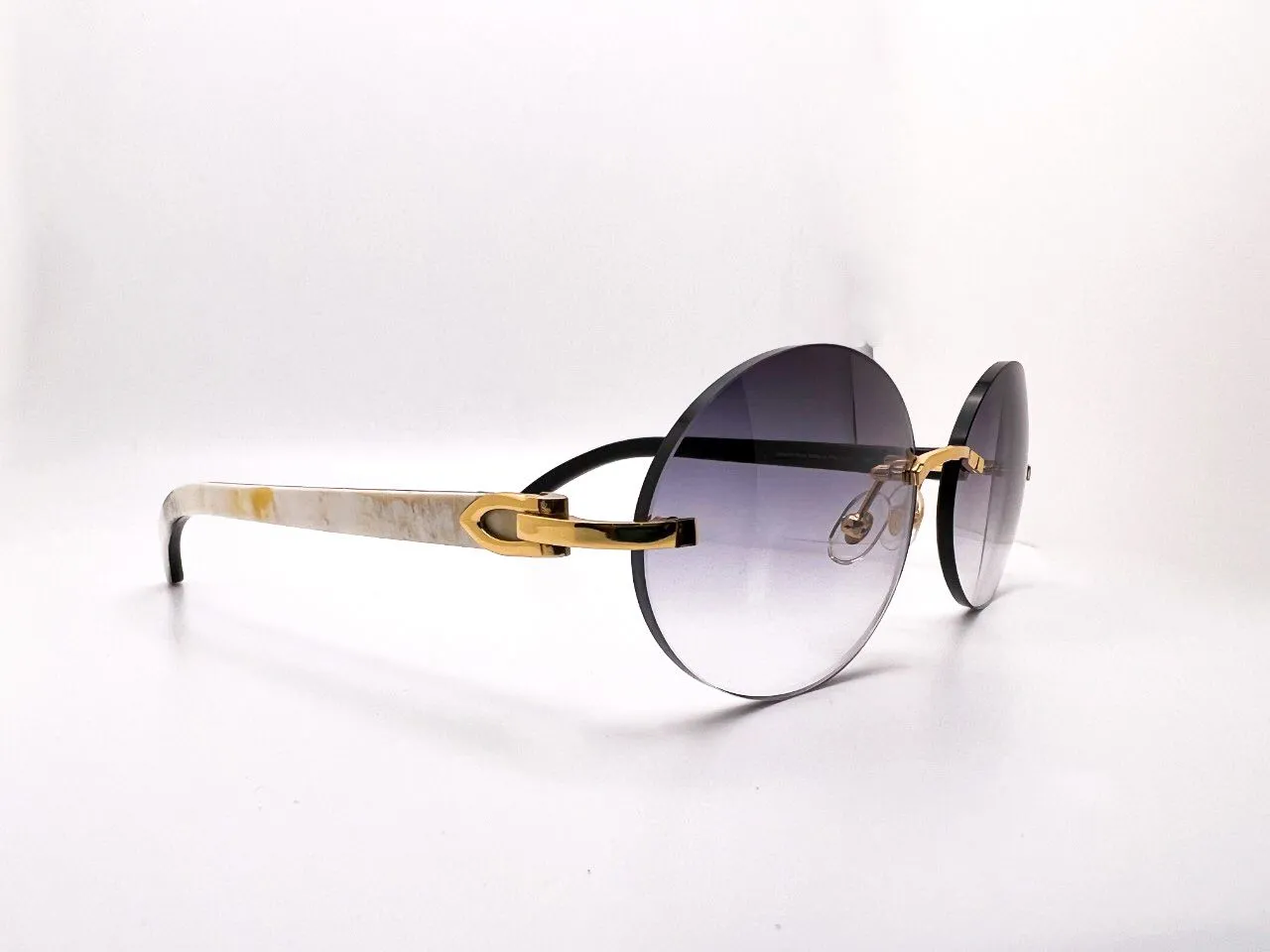 2020 Decor C Gold White Buffs Smoke Grey Oval Lenses
