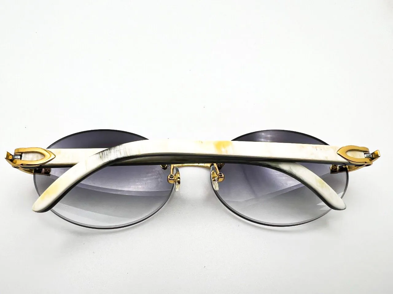 2020 Decor C Gold White Buffs Smoke Grey Oval Lenses