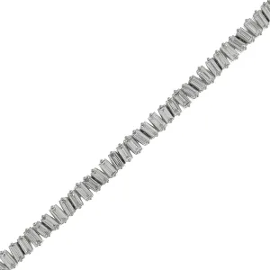 3.60carat Baguette Off-Center Tennis Line Bracelet