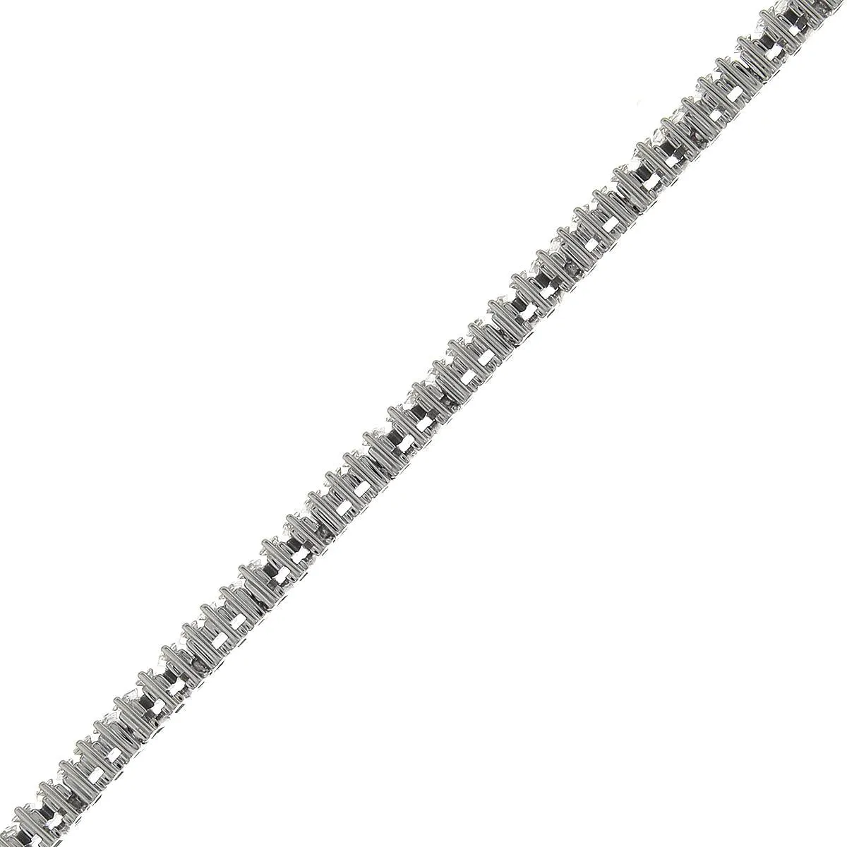 3.60carat Baguette Off-Center Tennis Line Bracelet