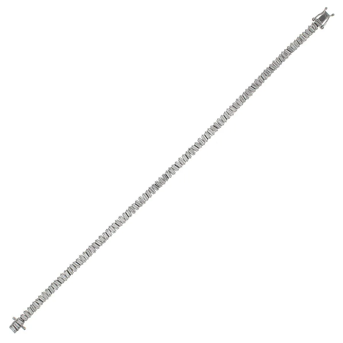 3.60carat Baguette Off-Center Tennis Line Bracelet