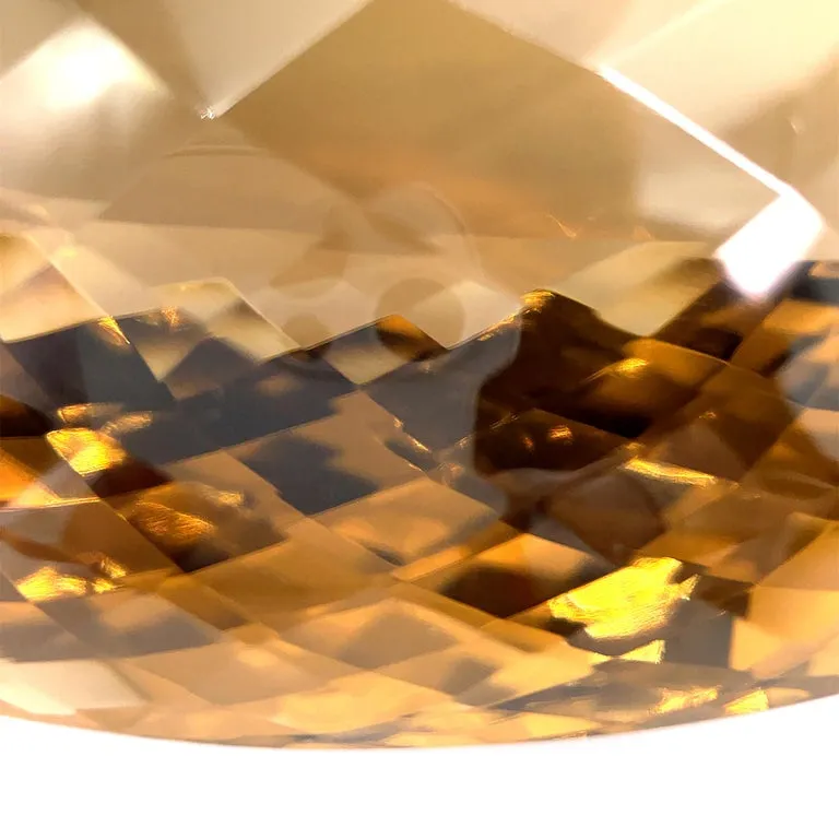 7432 Carat Oval Checkerboard Smoky Quartz Gemstone Display Piece