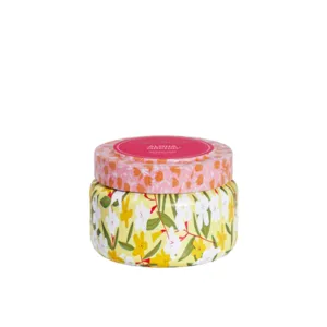 Aloha Orchid Pattern Tin Candle