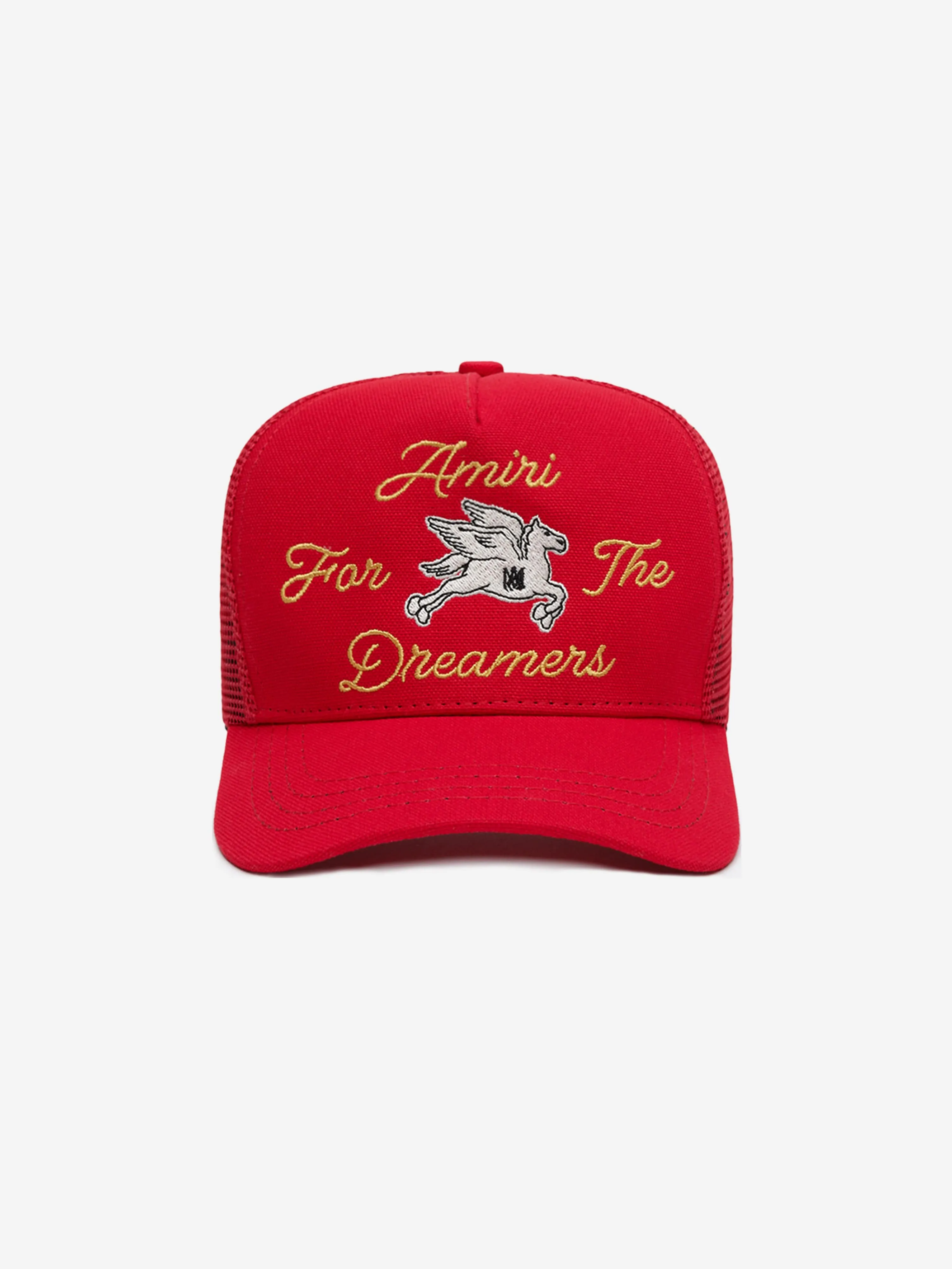 Amiri Kids Dreamers Trucker Cap in Red