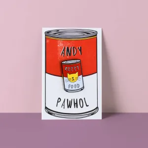 Andy Pawhol Cat Artist Pin Badge