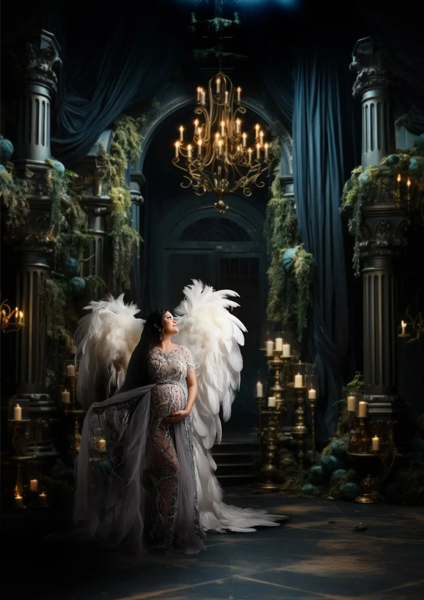 Angel Wings "Waiting" Digital Background