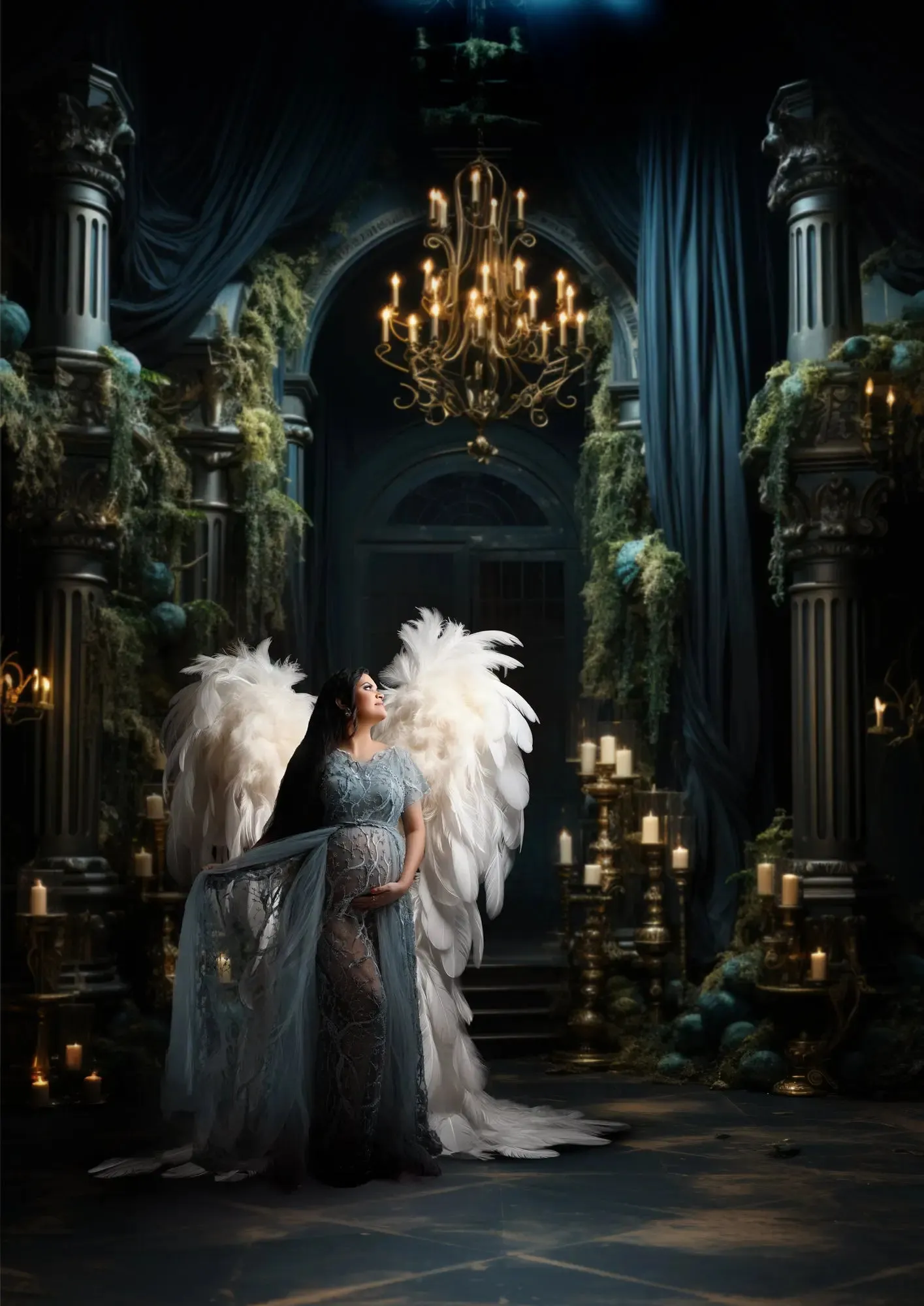 Angel Wings "Waiting" Digital Background