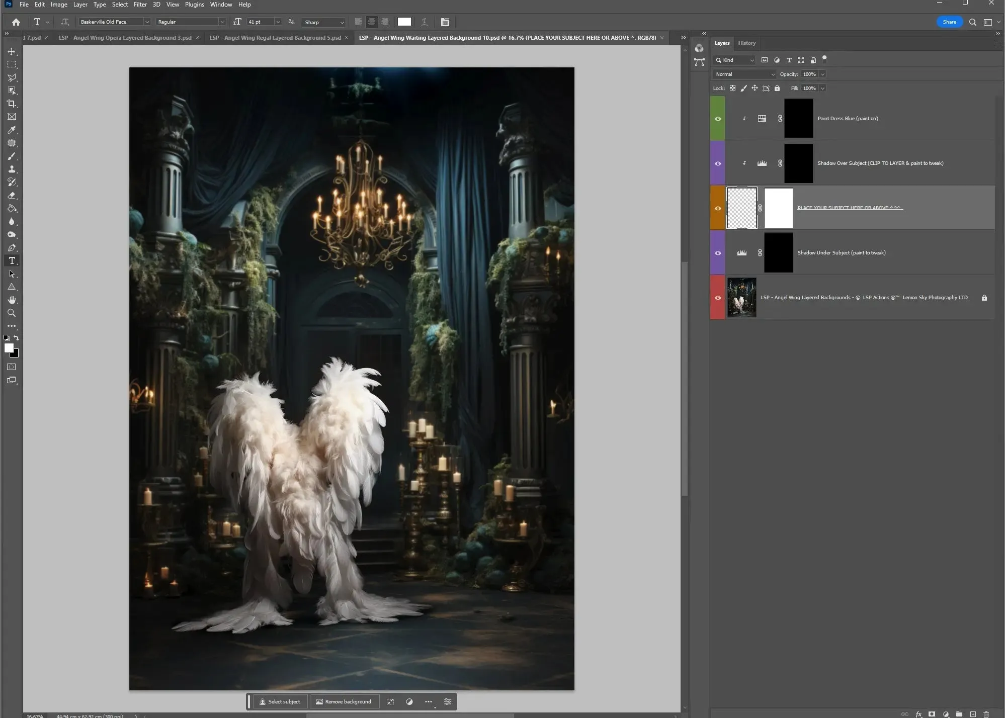 Angel Wings "Waiting" Digital Background