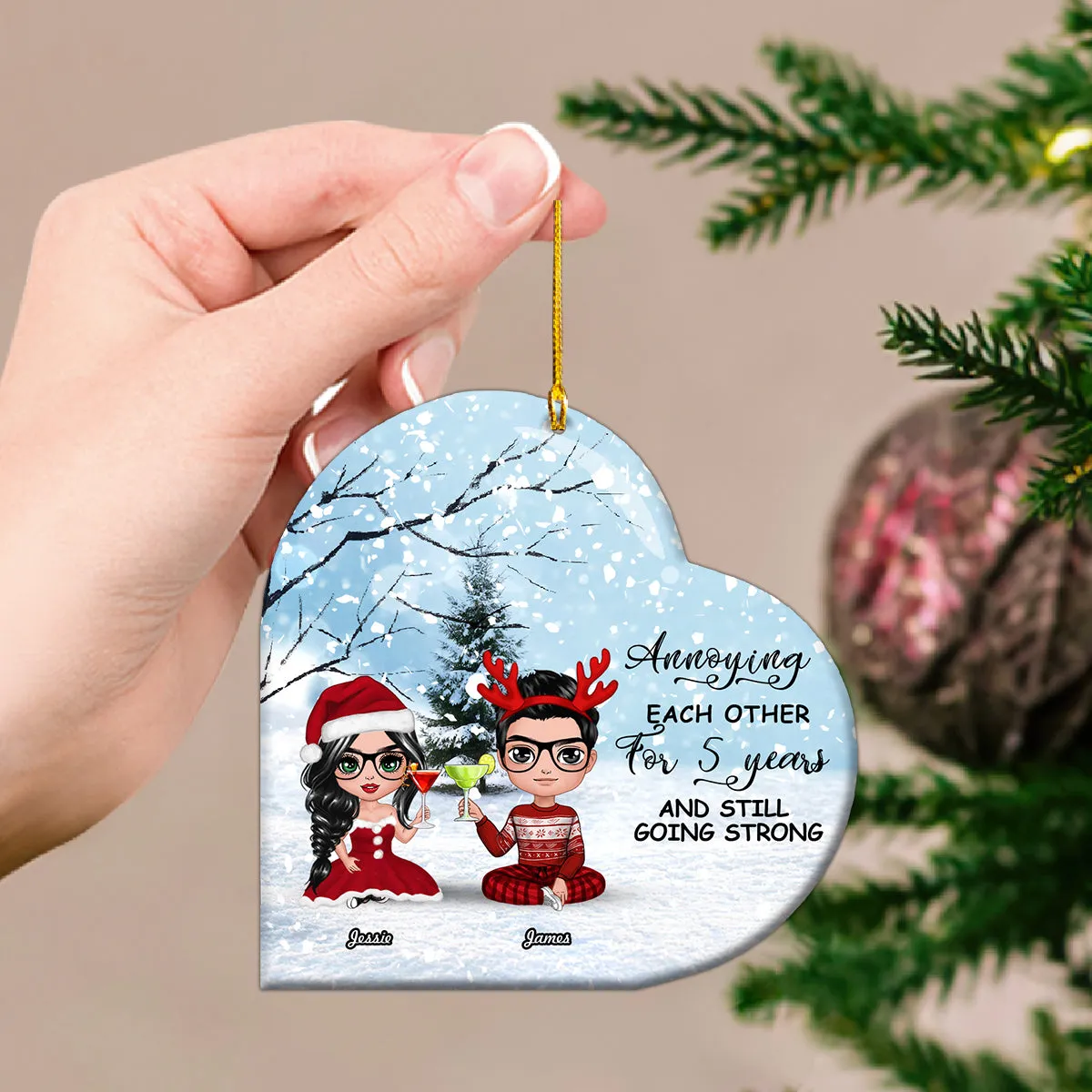 Annoying Each Other, Still Going Strong Ornament - Personalized Gift For Couple, Husband Wife, Anniversary...