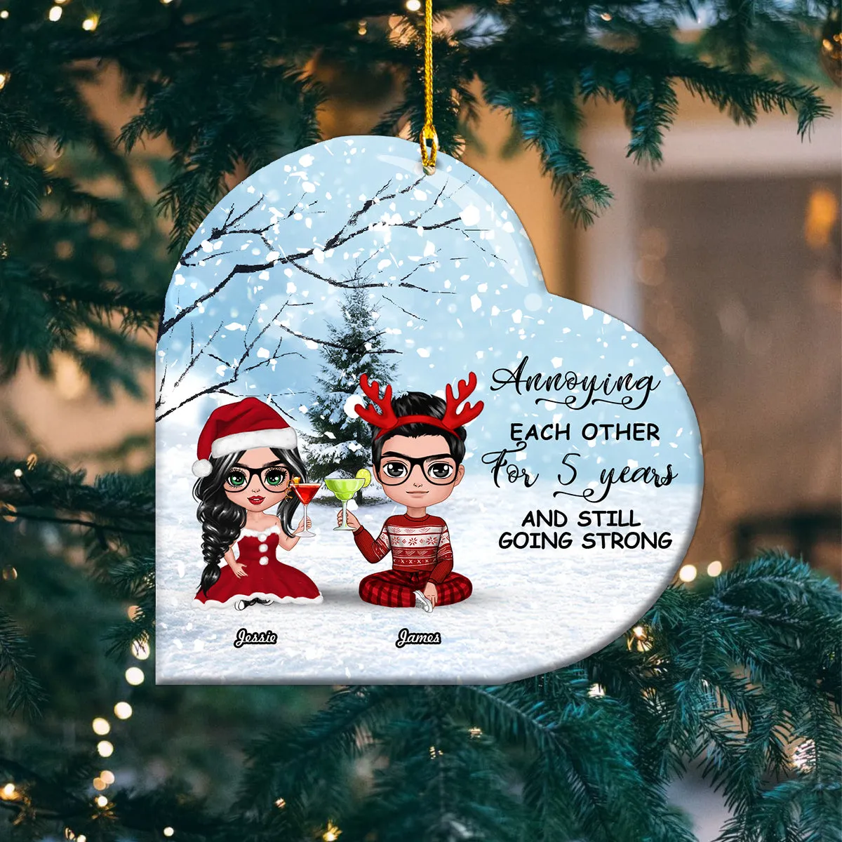 Annoying Each Other, Still Going Strong Ornament - Personalized Gift For Couple, Husband Wife, Anniversary...