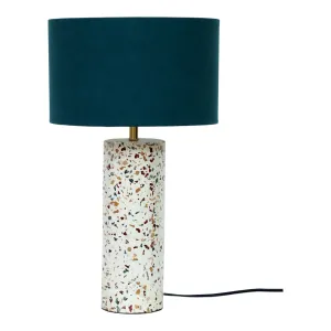 Artisanal Marble & Brass Cylinder Table Light
