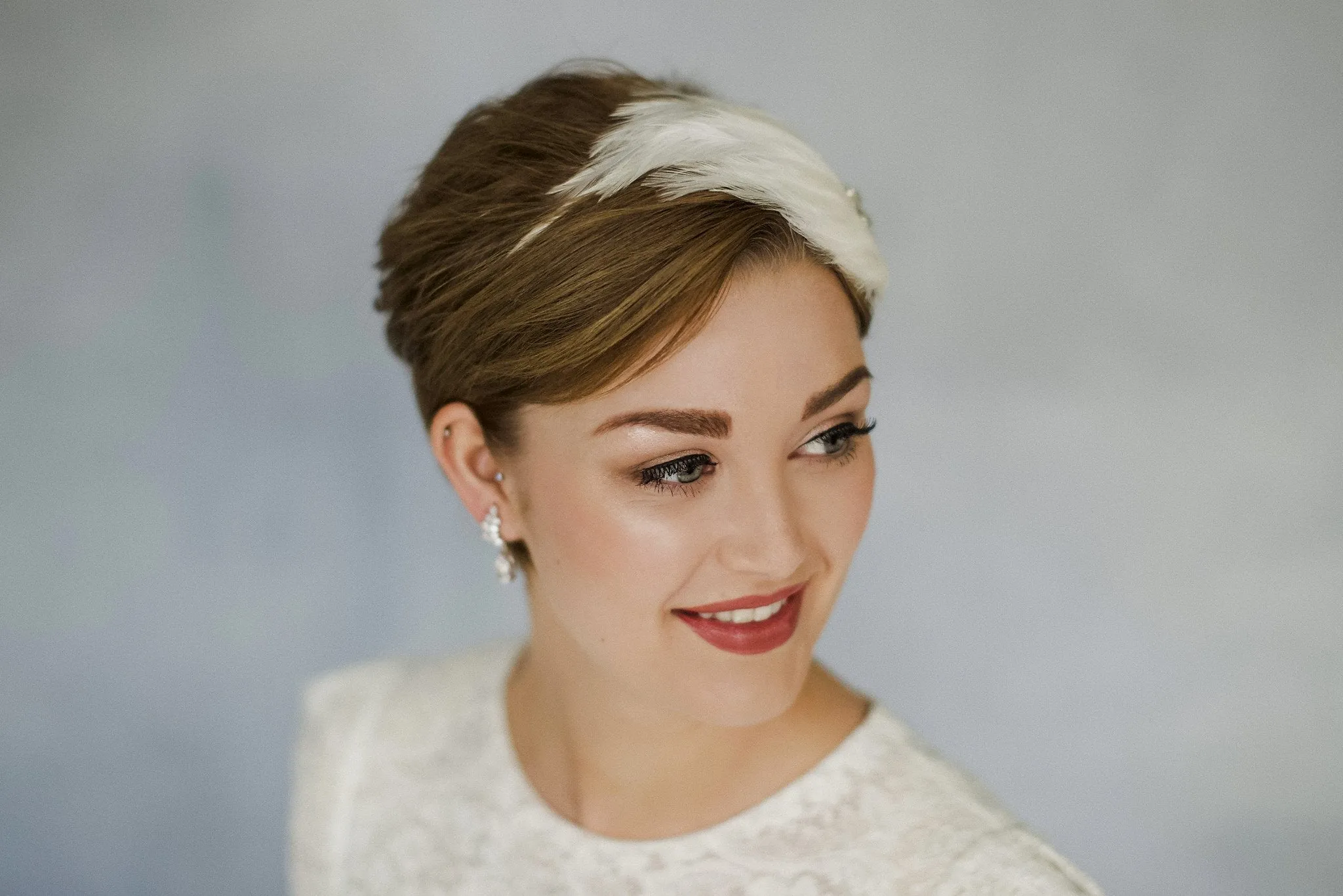 Ava Crystal and Feather Deco Wedding Headband