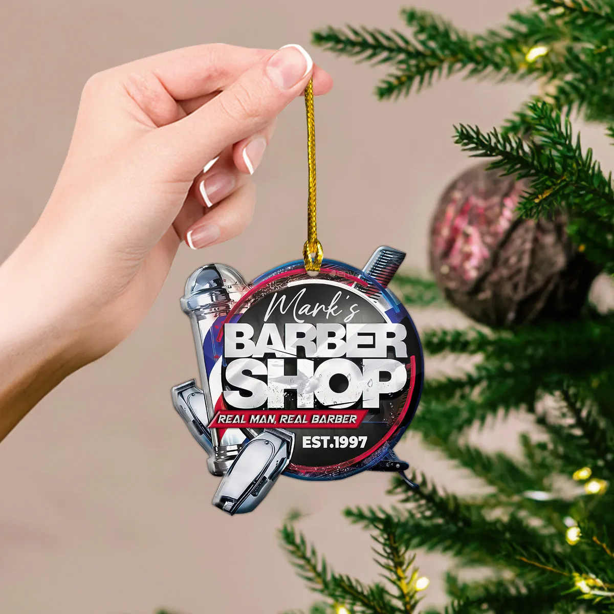Barber - Christmas Decorations Custom Shaped Ornament - Barber Christmas Gift