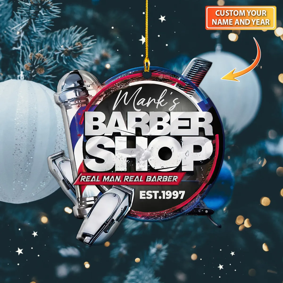 Barber - Christmas Decorations Custom Shaped Ornament - Barber Christmas Gift