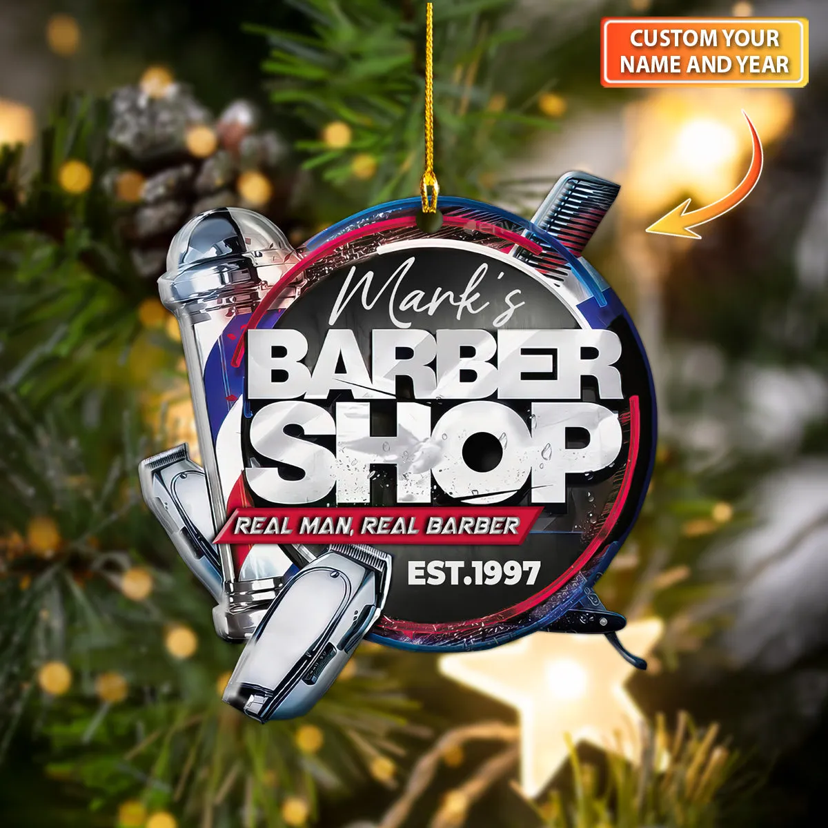 Barber - Christmas Decorations Custom Shaped Ornament - Barber Christmas Gift