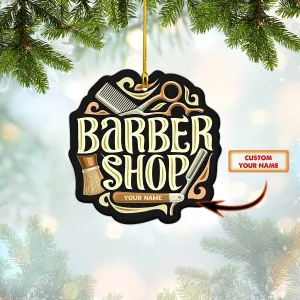 Barber Shop Custom Shaped Ornament