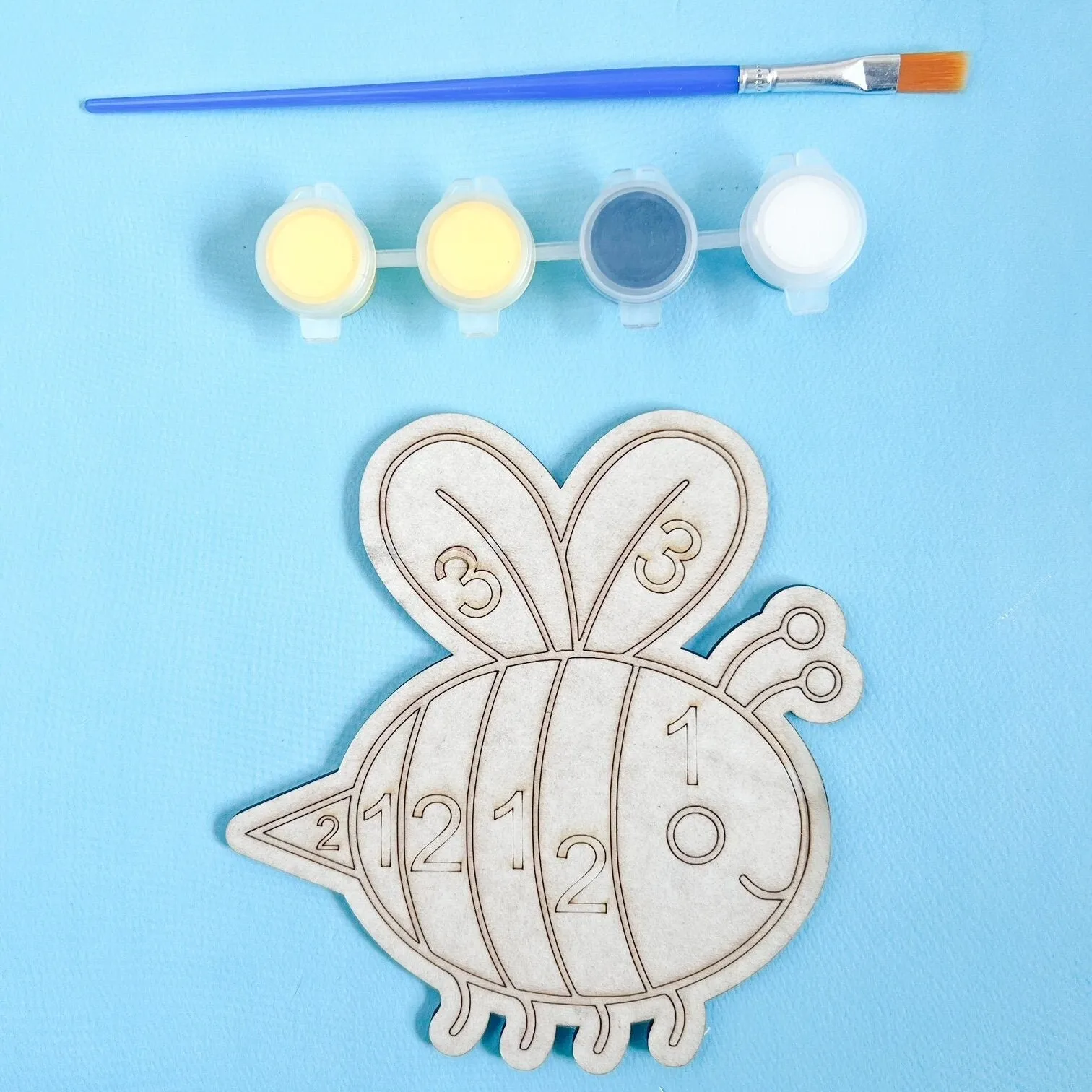 Bee Painting by Numbers Unpainted Wood Make Your Own Sign,  Craft Kits for Kids, Bumblebee Birthday Party Favor